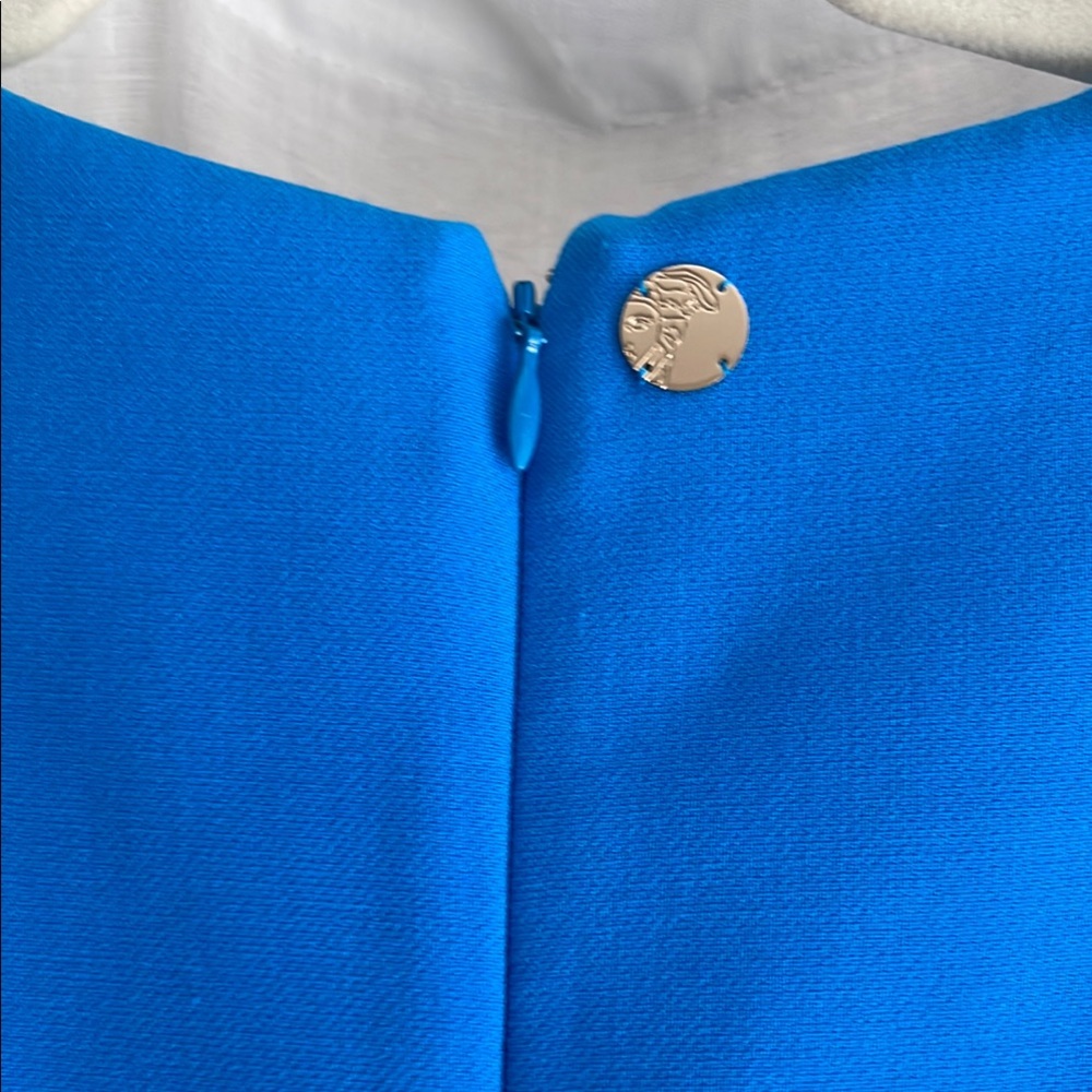 Versace Blue Sleeveless Sheath Midi Dress - Picture 7 of 7